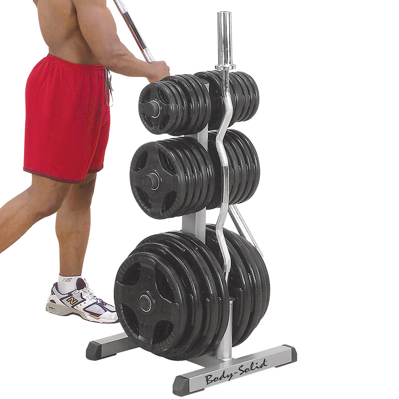 Body Solid Olympic Plate Tree Bar Holder GOWT Bodytrading