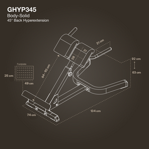 Hiperextensión de espalda de 45° Body-Solid GHYP345